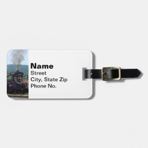 Steam Locomotive Coming into Train Yard Luggage Tag