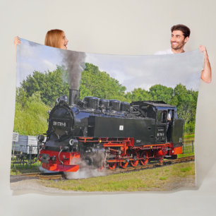 STEAM LOCOMOTIVE FLEECE BLANKET