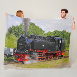 STEAM LOCOMOTIVE FLEECE BLANKET
