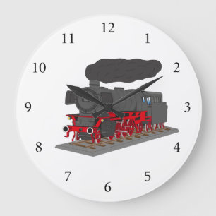 steam locomotive large clock