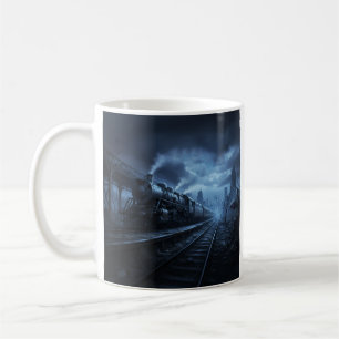 Steam Locomotive On A Dark Stormy Night Coffee Mug