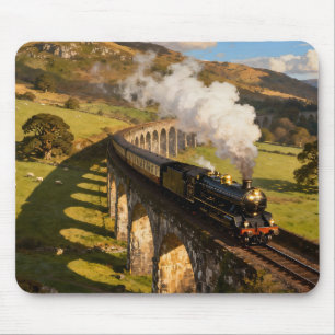 Steam Locomotive on Viaduct Mouse Mat