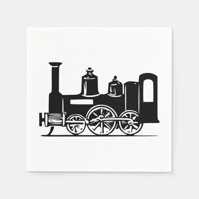 Steam Locomotive Paper Napkins (Front)