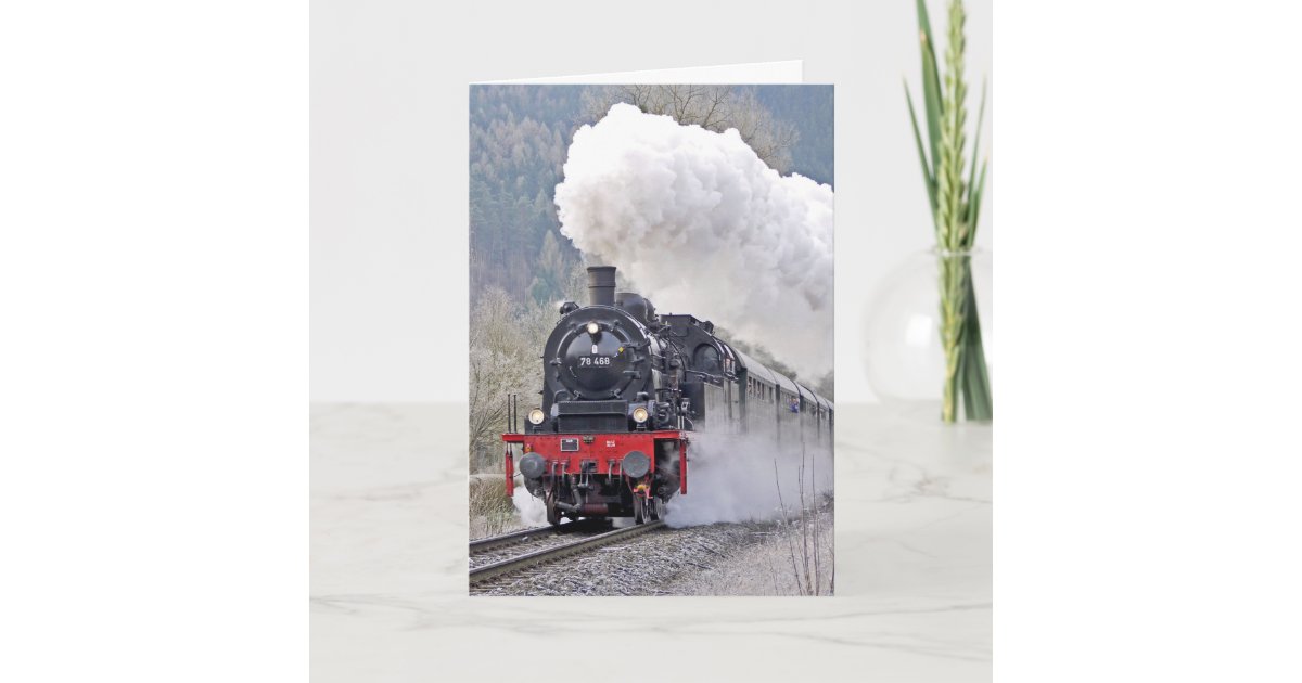 Steam Locomotive Train Chugging Birthday Card Uk
