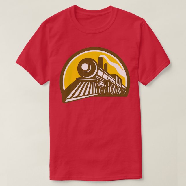 Steam Locomotive Train Icon T-Shirt (Design Front)