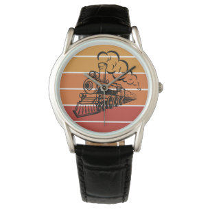 Steam Locomotive Train Vintage Retro Fans Buffs Watch
