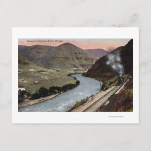 Steam Locomotives on Track Postcard