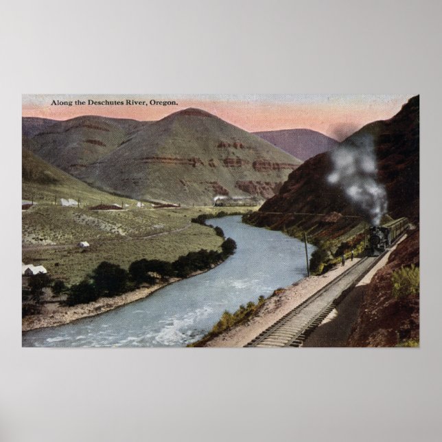 Steam Locomotives on Track Poster (Front)