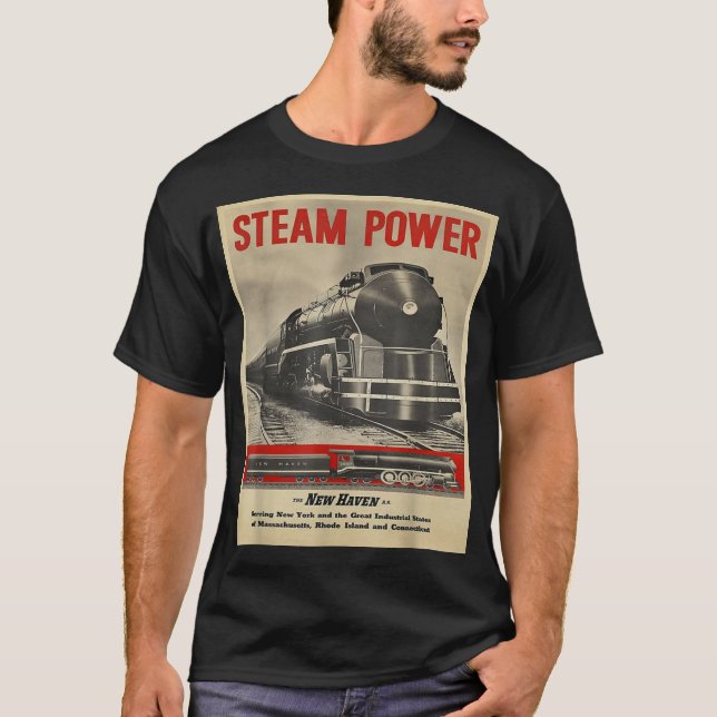 Steam Power Engine Train T-Shirt (Front)