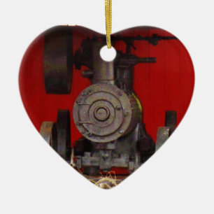 Steam powered Antique Tracter Ceramic Tree Decoration