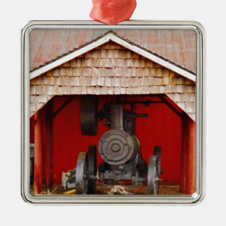 Steam powered Antique Tracter Metal Tree Decoration