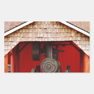 Steam powered Antique Tracter Rectangular Sticker