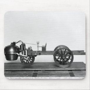 Steam-powered car invented mouse mat