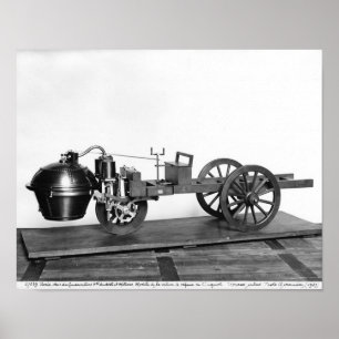 Steam-powered car invented poster