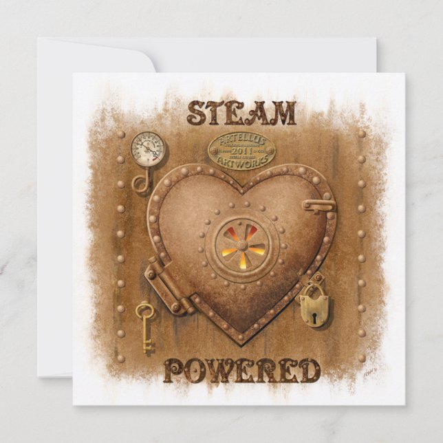 Steam Powered Heart Card (Front)