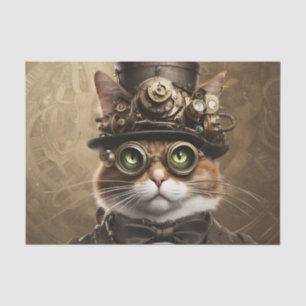 Steam Punk Cat Decoupage Tissue PAper