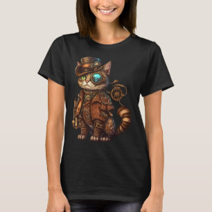 Steam Punk Cat Kitten Kitty Steampunk  T-Shirt