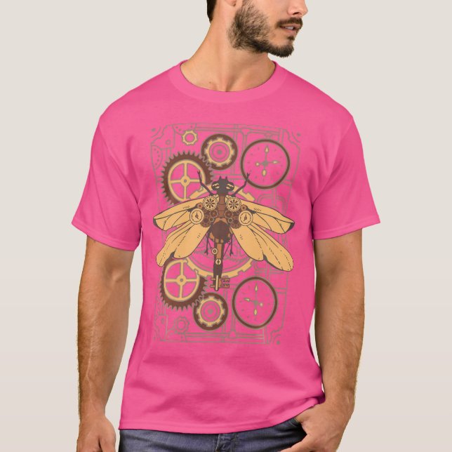 Steam Punk Dragonfly Mechanical Victorian Steampun T-Shirt (Front)