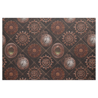 Steam Punk Gears Modern Retro Abstract Pattern Fabric