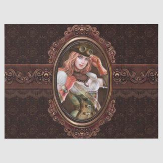 Steam Punk Gears Modern Retro Abstract Pattern Tissue Paper