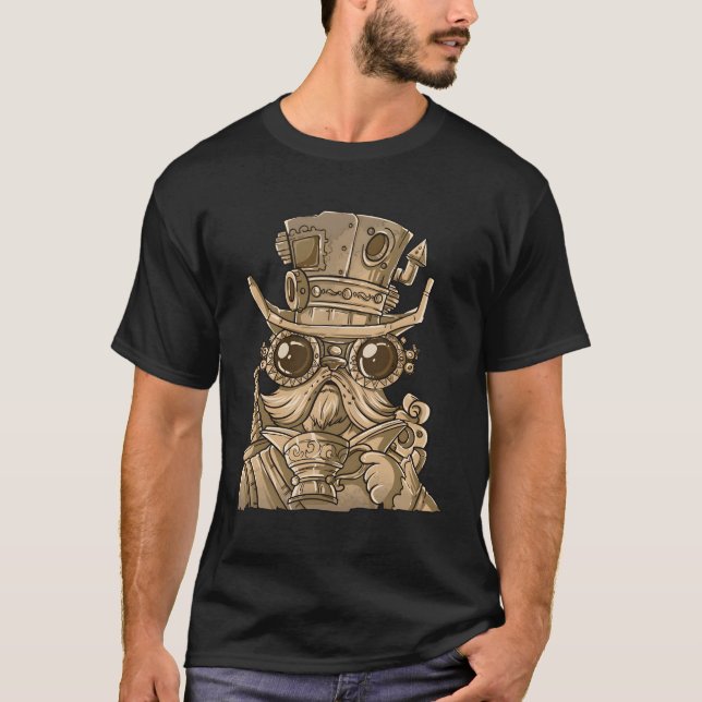 Steam Punk Mad Scientist Time Traveller Air Pirate T-Shirt (Front)