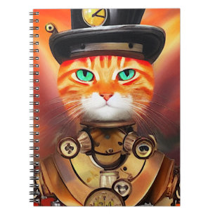 Steam Punk Orange Tabby Cat Notebook