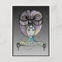 Steam punk style Rococo lady illustration 