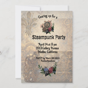 Steam Punk Themed Party Invitation