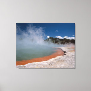 Steam rising from Champagne Pool at WAI-O-TAPU Canvas Print