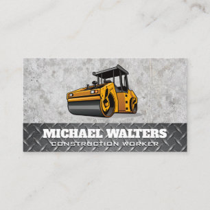 Steam Roller   Construction Vehicle Business Card