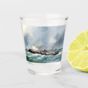 Steam sailing ship Finsbury 1881 Shot Glass