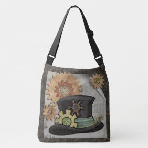 Steam Sass Steampunk Mixed Media Crossbody Bag