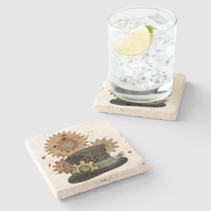Steam Sass Steampunk Mixed Media Stone Coaster