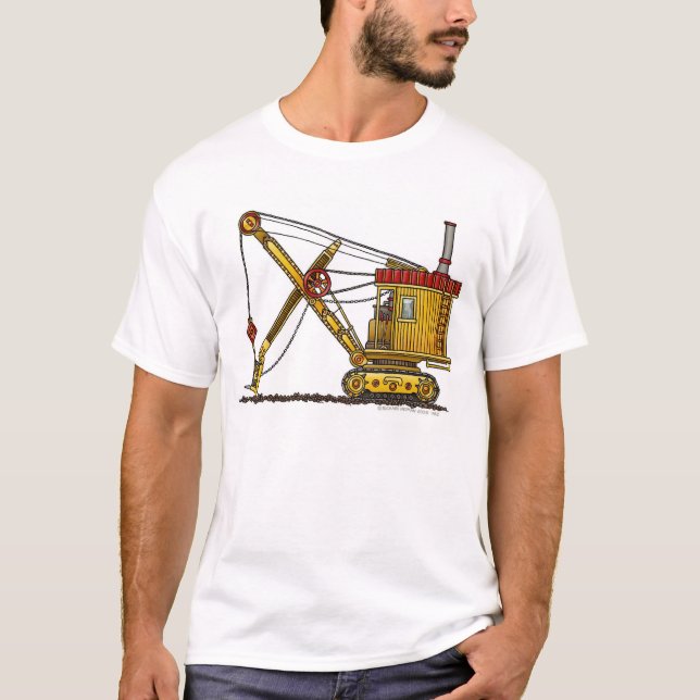 Steam Shovel Digger Construction Apparel T-Shirt (Front)