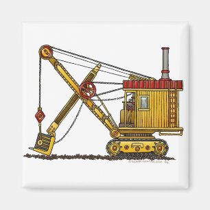 Steam Shovel Digger Construction Magnets