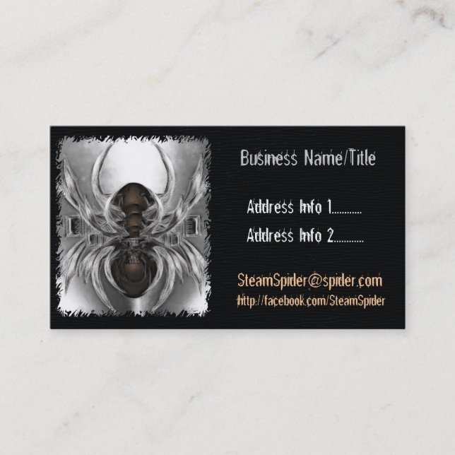 Steam Spider Costume Accessories Designer Artist Appointment Card (Front)