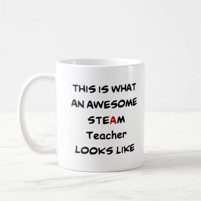 steam teacher, awesome coffee mug (Left)