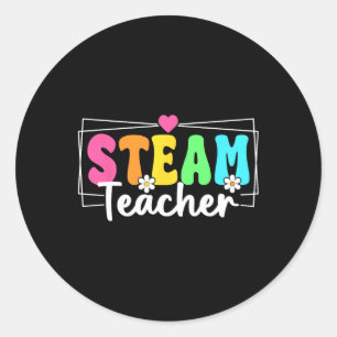 Steam Teacher Back To School Stem Teacher Students Classic Round Sticker