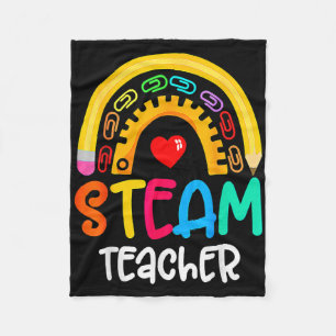 Steam Teacher Squad Team Crew Byck To School Stem  Fleece Blanket