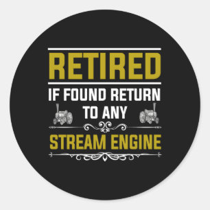 Steam Traction Engine Retiret For Steam Engine Classic Round Sticker