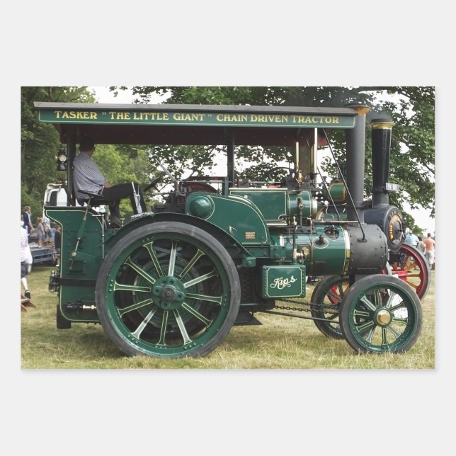 STEAM TRACTION ENGINE WRAPPING PAPER SHEET (Front)