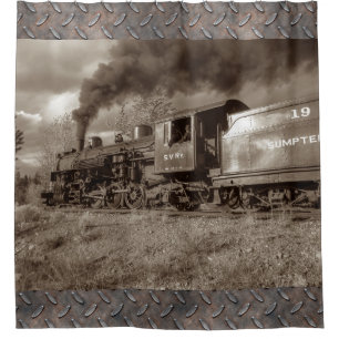 Steam Train 25A-E Image Options Shower Curtain