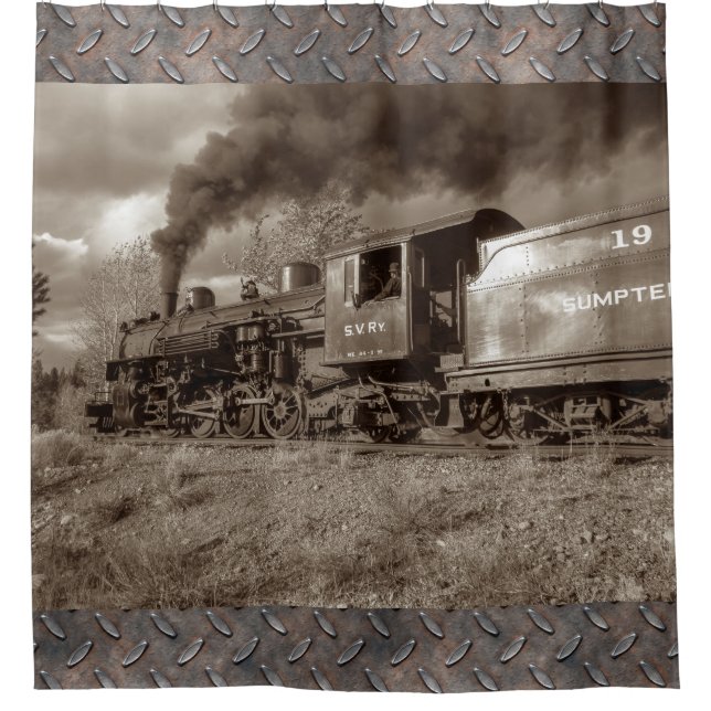 Steam Train 25A-E Image Options Shower Curtain (Front)