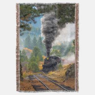 Steam Train 25B Throw Blanket