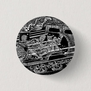 STEAM TRAIN 3 CM ROUND BADGE