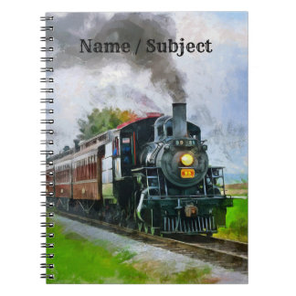 Steam Train 89, Steam Engine Locomotive Railroad Notebook