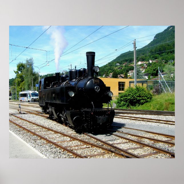 Steam train at Blonay Poster (Front)
