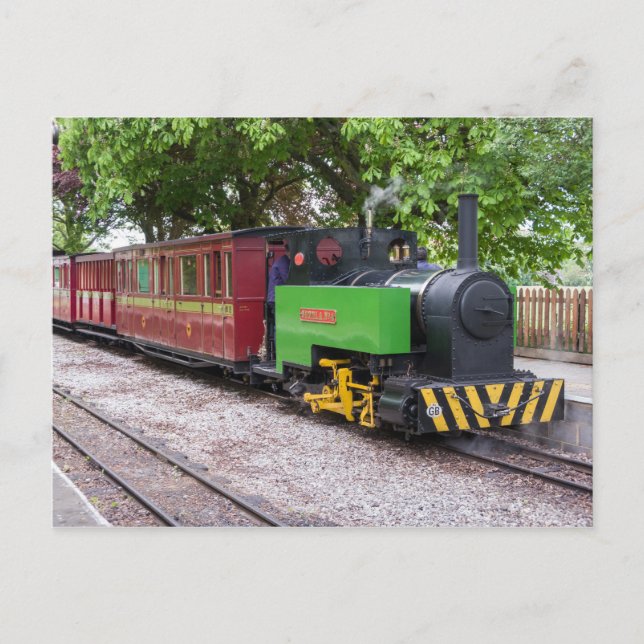 Steam train at Leighton Buzzard Postcard (Front)