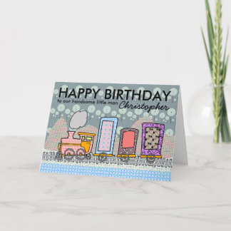 Steam train birthday greeting cards for boys