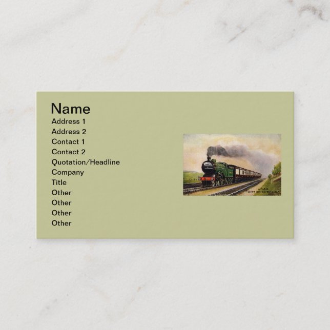 Steam Train Business Card (Front)